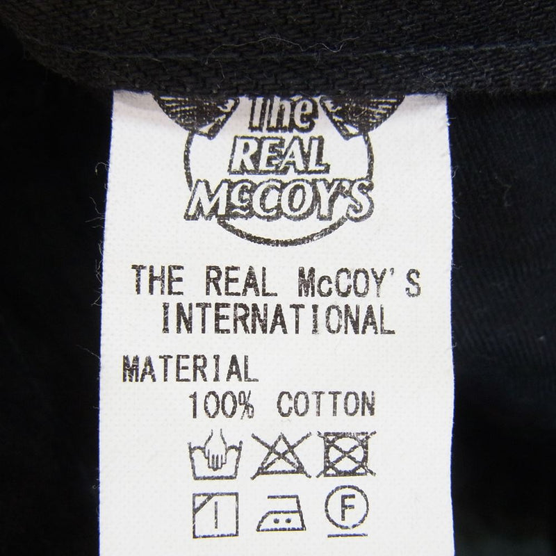 The REAL McCOY'S ザリアルマッコイズ Lot 966BK 14.5oz ディアスキンラベル ブラック デニム パンツ ブラック系 36【美品】【中古】