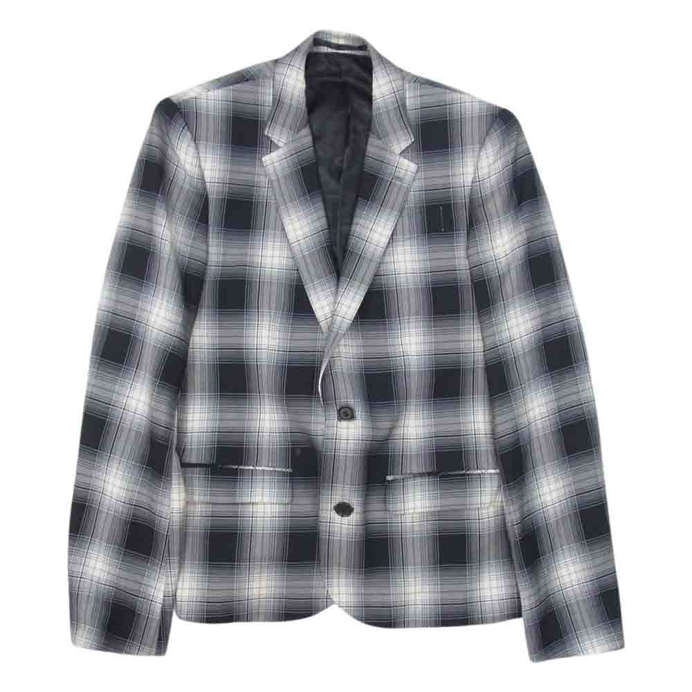 トップマン チェック テーラード ジャケット ブラック系 グレー系 ホワイト系 US 38【美品】【中古】