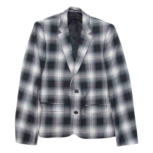 トップマン チェック テーラード ジャケット ブラック系 グレー系 ホワイト系 US 38【美品】【中古】