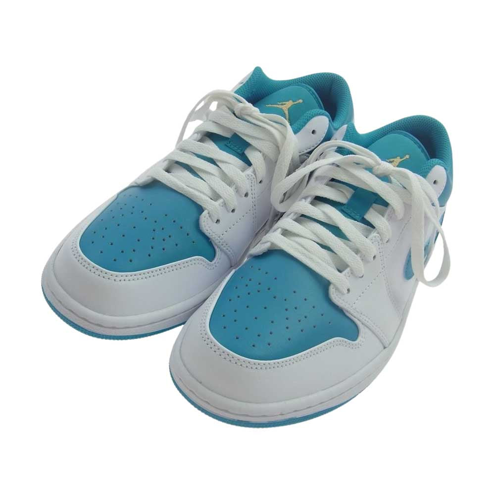 NIKE ナイキ 553558-174 JORDAN BRAND AIR JORDAN 1 LOW WHITE/CELESTIAL GOLD-AQUATONE エア ジョーダン ブランド ロー スニーカー ライトブルー系 ホワイト系 27.0cm【新古品】【未使用】【中古】