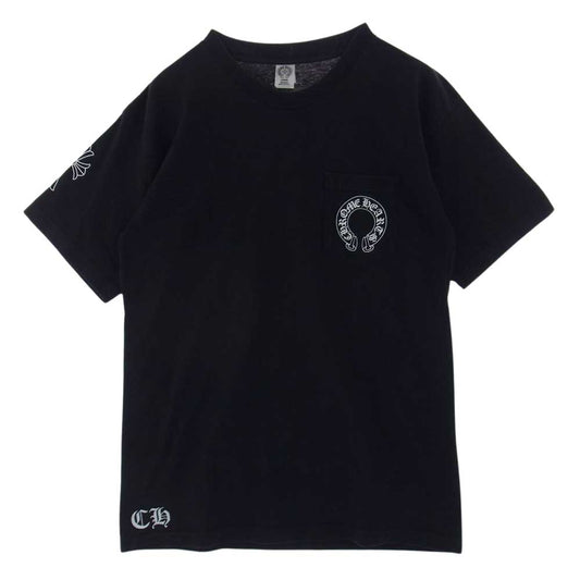 CHROME HEARTS クロムハーツ（原本無） ホースシュー ポケット 半袖 Tシャツ ブラック系 L【中古】