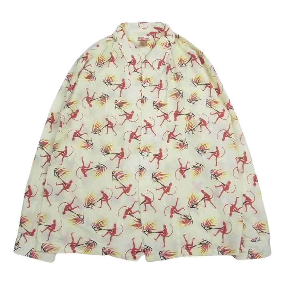 CUSHMAN クッシュマン 25619 ロングスリーブ ハワイアンシャツ イエロー系【中古】