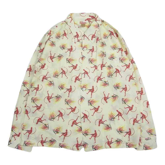 CUSHMAN クッシュマン 25619 ロングスリーブ ハワイアンシャツ イエロー系【中古】