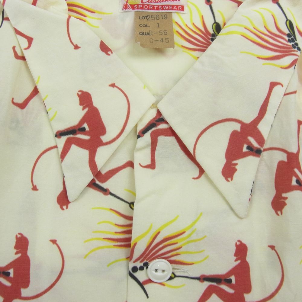 CUSHMAN クッシュマン 25619 ロングスリーブ ハワイアンシャツ イエロー系【中古】