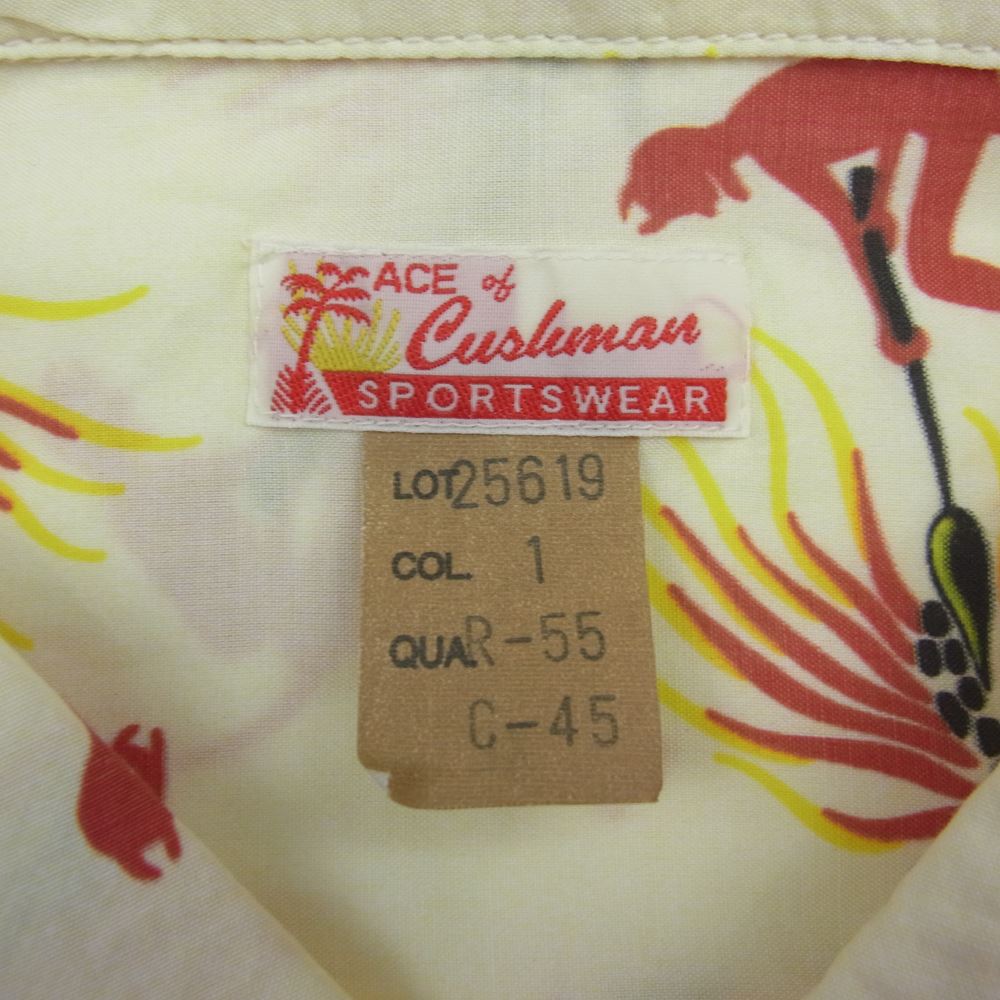 CUSHMAN クッシュマン 25619 ロングスリーブ ハワイアンシャツ イエロー系【中古】