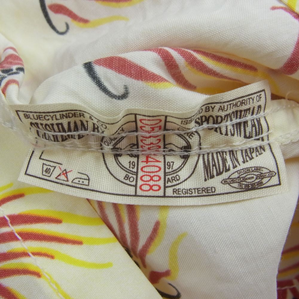 CUSHMAN クッシュマン 25619 ロングスリーブ ハワイアンシャツ イエロー系【中古】