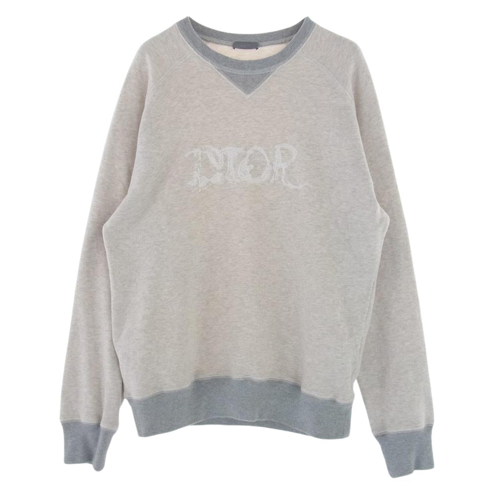 Dior ディオール 21AW 143J684C0736 × PETER DOIG ピータードイグ ロゴ刺繍 裏起毛 クルーネック スウェット グレー系 L【中古】