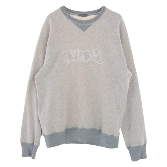 Dior ディオール 21AW 143J684C0736 × PETER DOIG ピータードイグ ロゴ刺繍 裏起毛 クルーネック スウェット グレー系 L【中古】