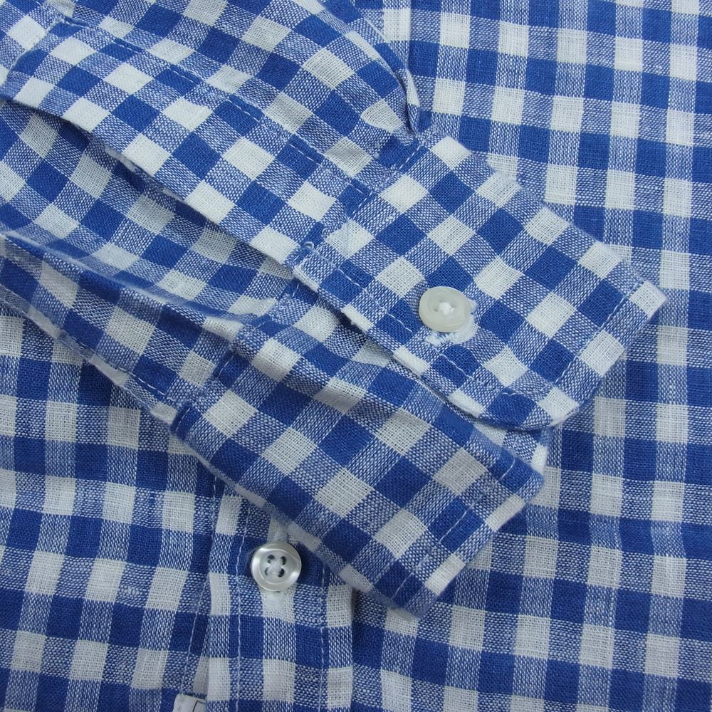 美品♪フランク&アイリーン　ポール　ギンガムチェック　ブルー　ゆったり　コットン 美品♪フランク&アイリーン ポール ギンガムチェック ブルー ゆったり