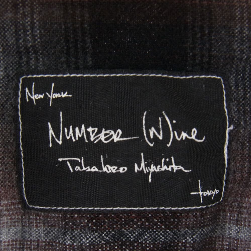 NUMBER(N)INE ナンバーナイン 08AW F08-NS007 ポートランド期 オンブレチェック レーヨン 長袖 シャツ ブラウン系 2【中古】