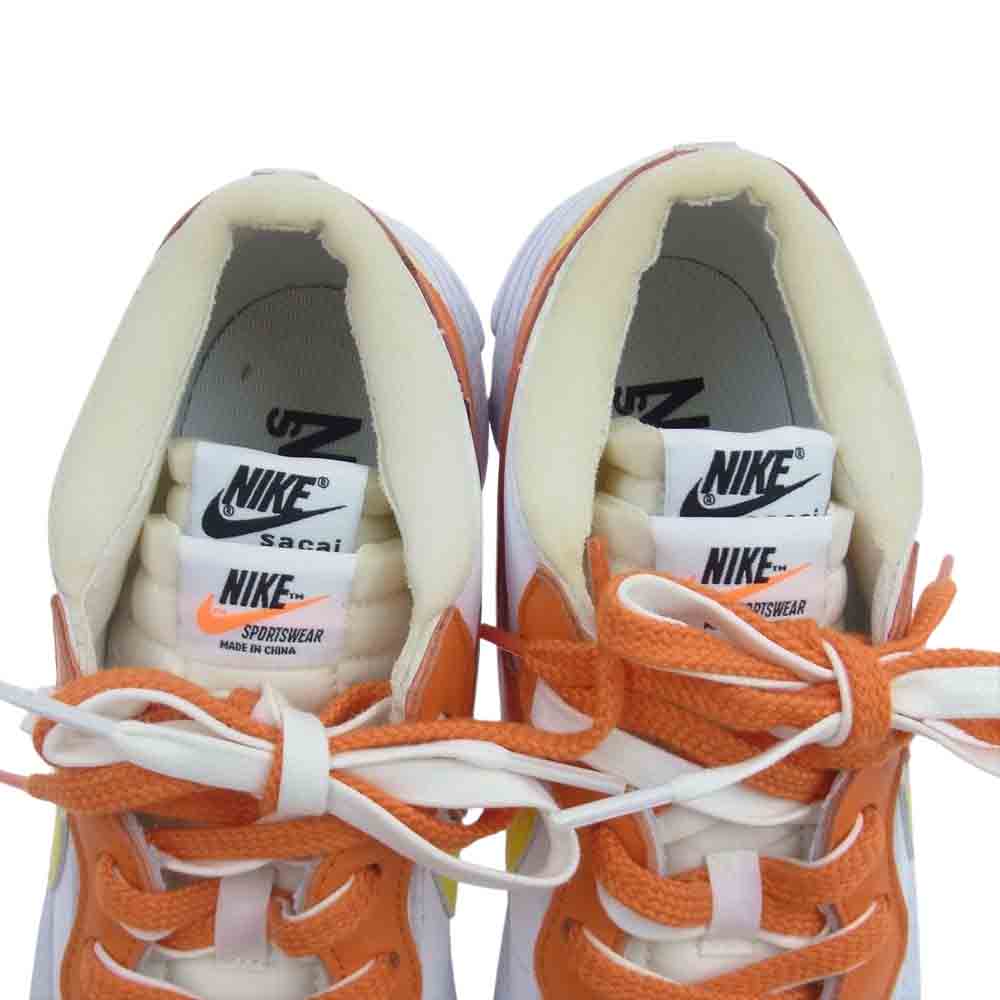 NIKE ナイキ DD1877-100 × SACAI サカイ BLAZER LOW MAGMA ORANGE ブレーザー ロー マグマ オレンジ スニーカー ホワイト系 27.5cm【中古】