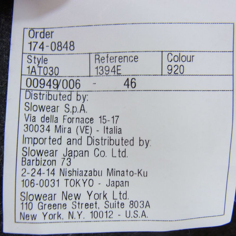INCOTEX インコテックス 1AT030　 SUPER 120's スーパー ウール スラックス パンツ グレー系 46【中古】