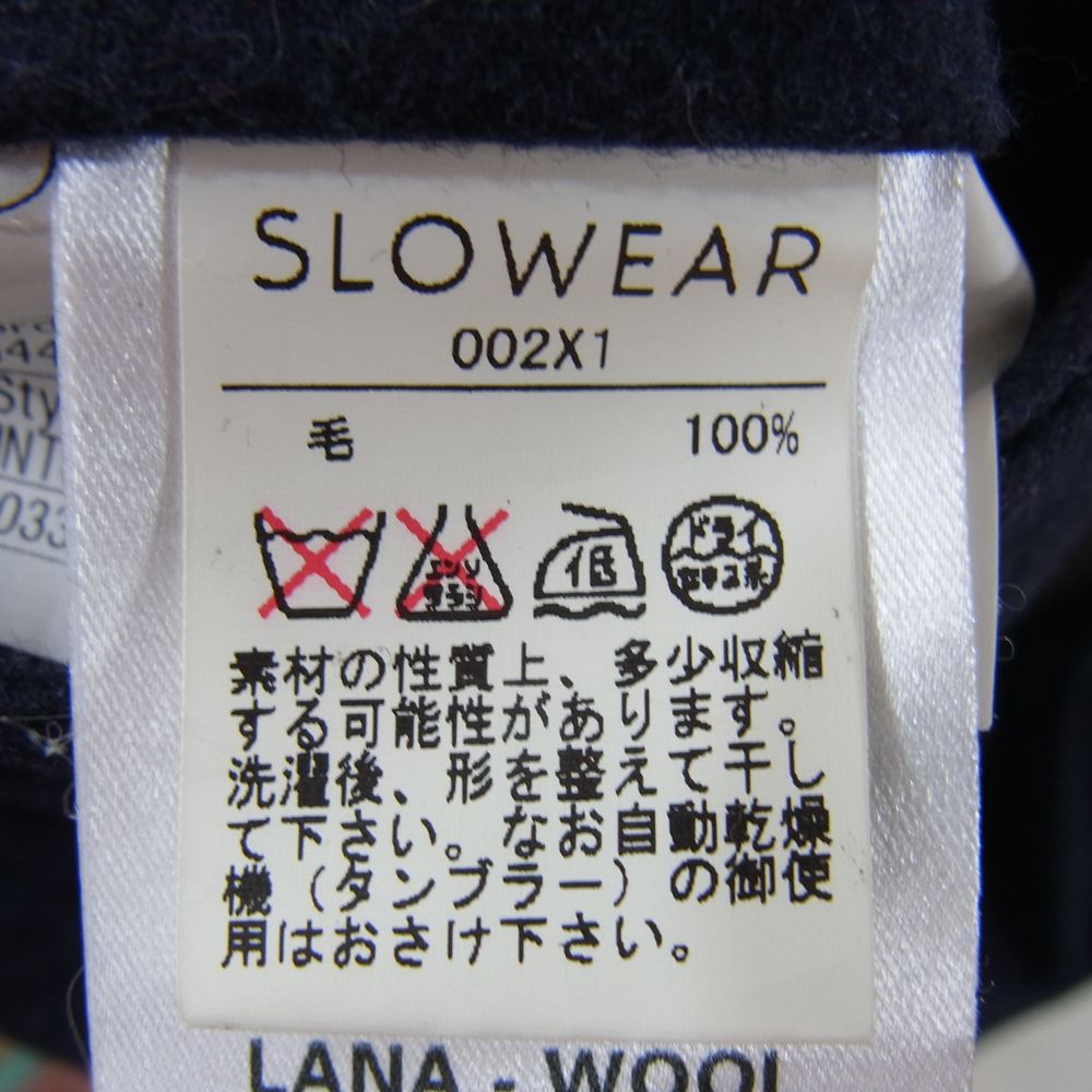 INCOTEX インコテックス 1NT035 100's ウール スラックス パンツ ネイビー系 46【中古】