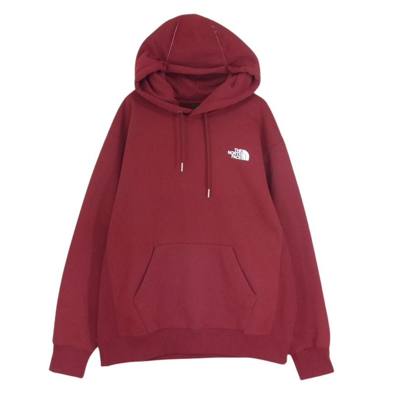 THE NORTH FACE ノースフェイス 22AW NT62230 BACK SQUARE LOGO HOODIE バック スクエア ロゴ フーディー パーカー エンジ系 XL【中古】