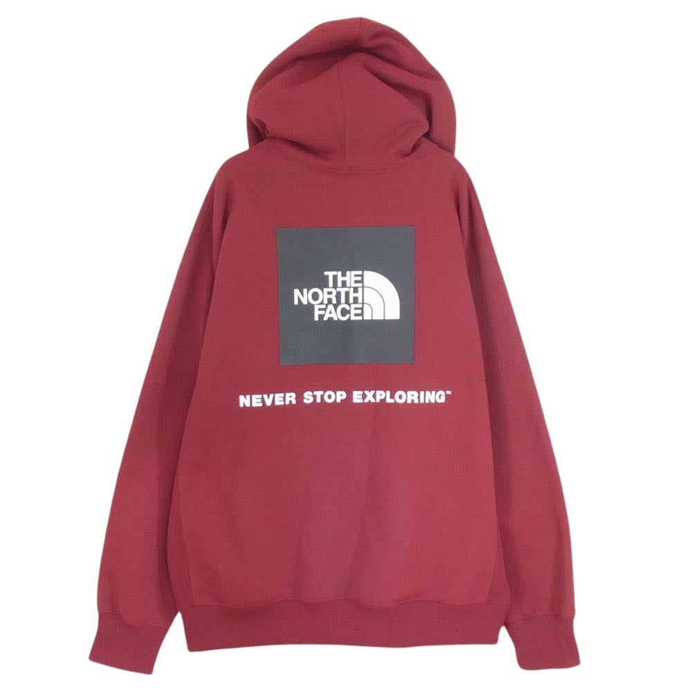 THE NORTH FACE ノースフェイス 22AW NT62230 BACK SQUARE LOGO HOODIE バック スクエア ロゴ フーディー パーカー エンジ系 XL【中古】