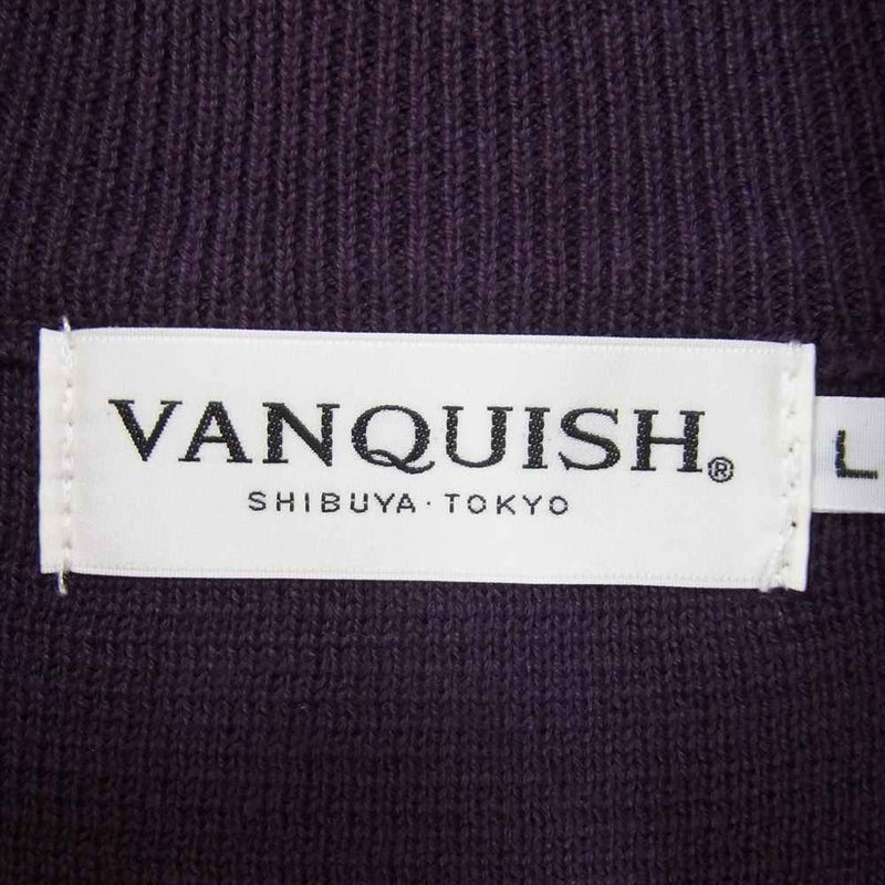 VANQUISH ヴァンキッシュ ハーフジップ ニット セーター パープル系 L【中古】