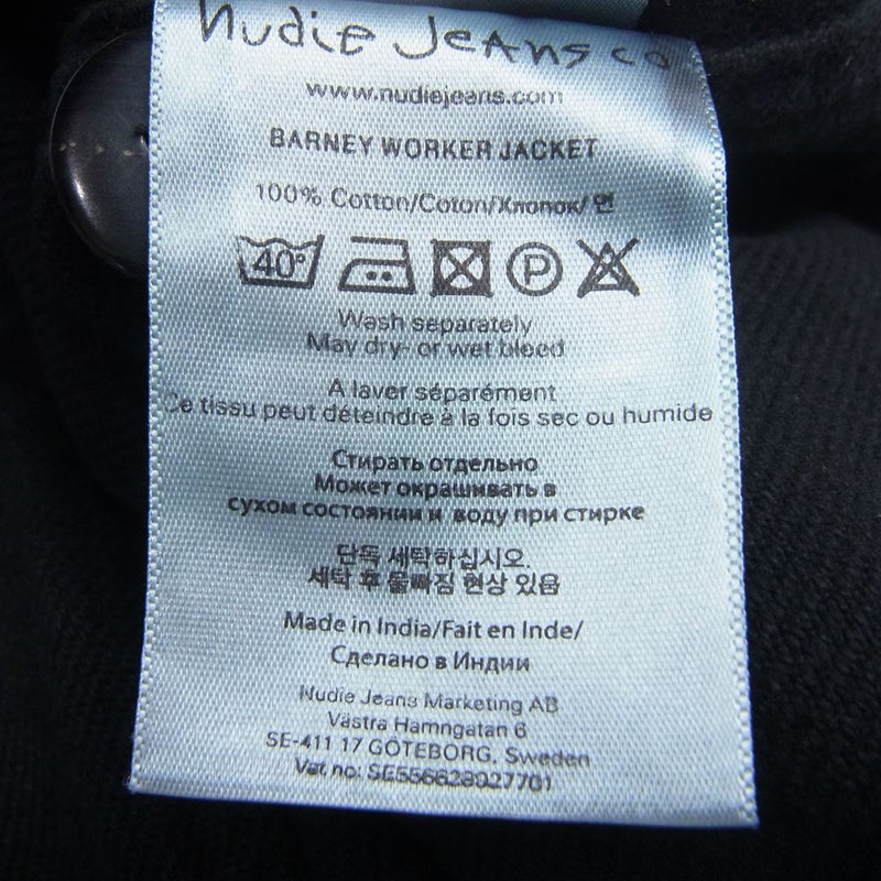 Nudie Jeans ヌーディージーンズ BARNEY WORKER JACKET バーニー ウォーカー カバーオール ワーク ジャケット ブラック系 M【中古】
