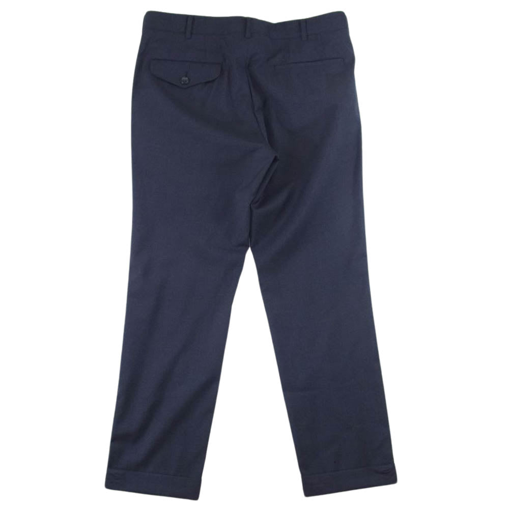 COMME des GARCONS HOMME PLUS コムデギャルソンオムプリュス PG-P046 AD2020 ウール100％ 裾ダブル ジップフライ スラックスパンツ ネイビー系 S【中古】