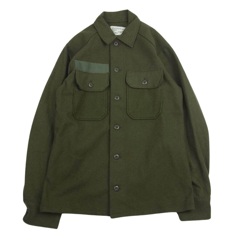 アメリカ軍 DSA100-77-C-1554 8415-00-188-3792 70s 77年生産 Wool Field Shirt ウール フィールド 長袖 シャツ カーキ系 S【中古】