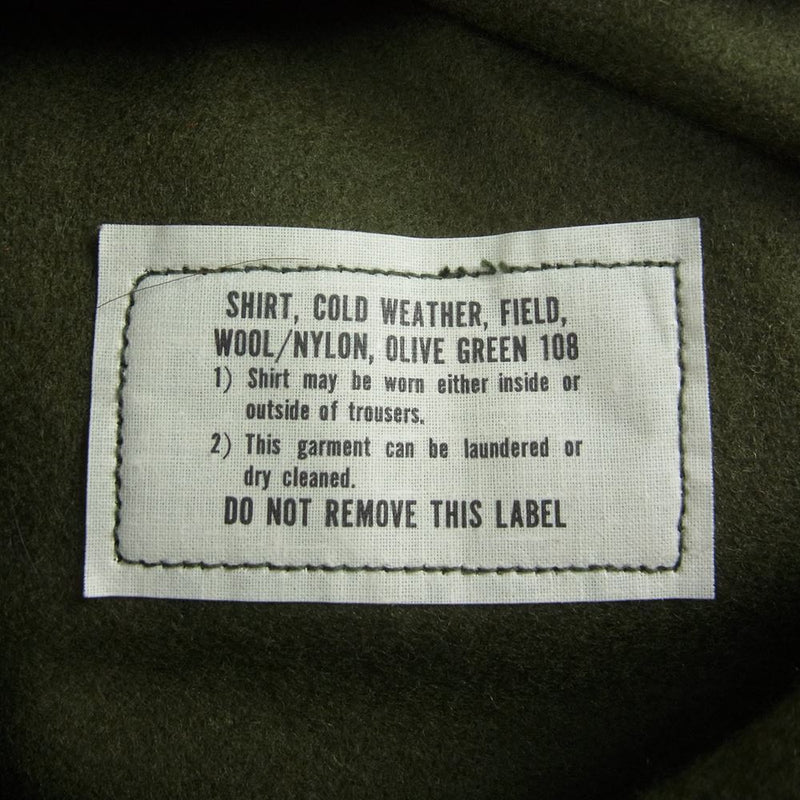 アメリカ軍 DSA100-77-C-1554 8415-00-188-3792 70s 77年生産 Wool Field Shirt ウール フィールド 長袖 シャツ カーキ系 S【中古】