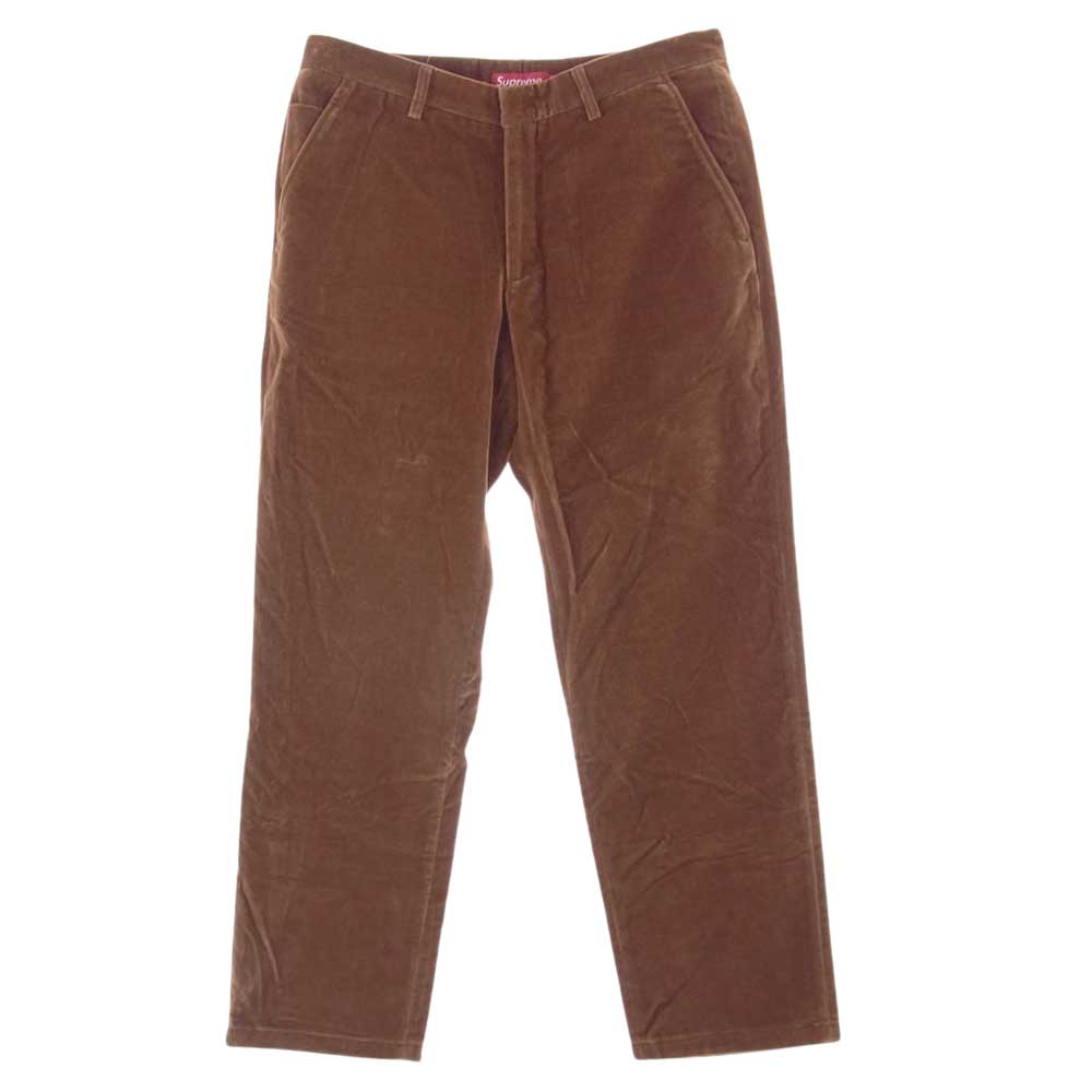 Supreme シュプリーム 20AW Velvet Trouser ベルベット ベロア トラウザー パンツ ブラウン系 32【極上美品】【中古】