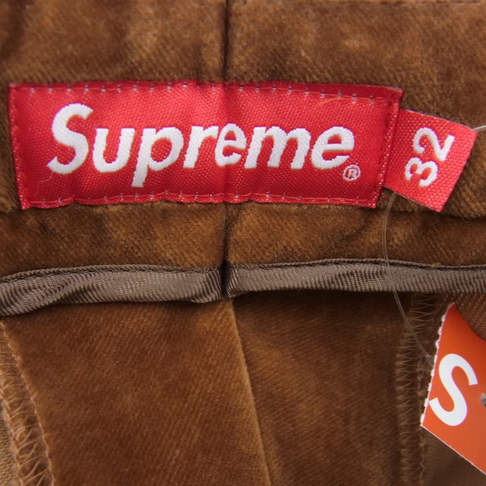 Supreme シュプリーム 20AW Velvet Trouser ベルベット ベロア トラウザー パンツ ブラウン系 32【極上美品】【中古】