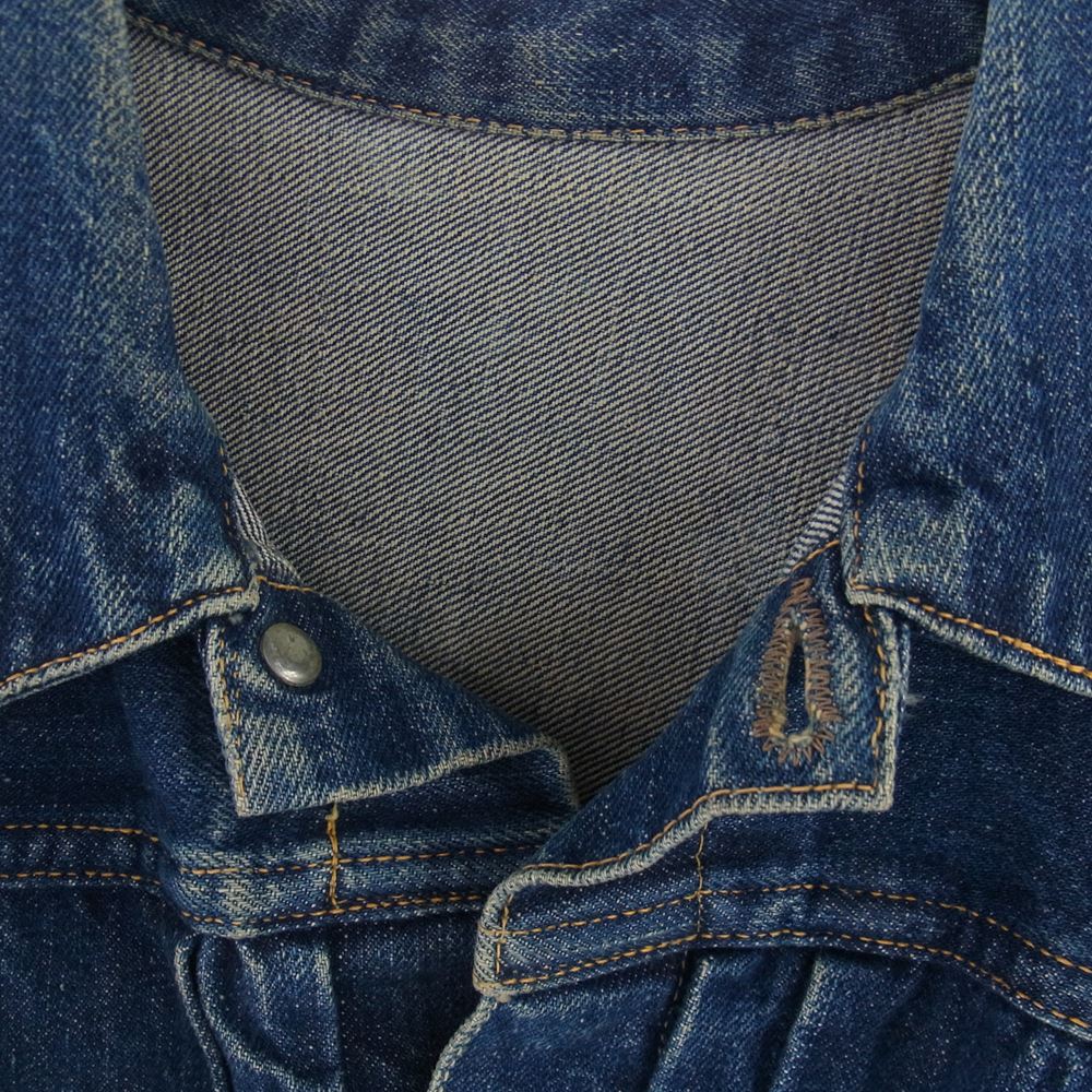 Levi's リーバイス ヴィンテージ オリジナル 50s 506xx トップボタン裏ドーム状 ツープロング 片面均等V フラップ裏ライトオンス デニム ジャケット インディゴブルー系【中古】