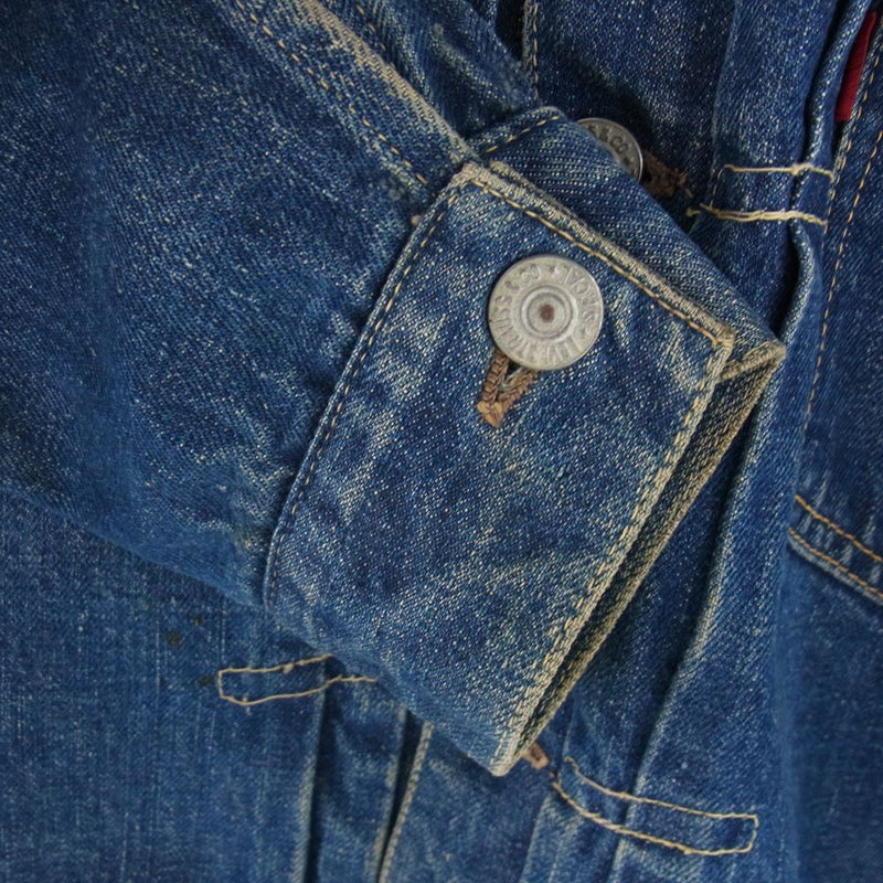 Levi's リーバイス ヴィンテージ オリジナル 50s 506xx トップボタン裏ドーム状 ツープロング 片面均等V フラップ裏ライトオンス デニム ジャケット インディゴブルー系【中古】