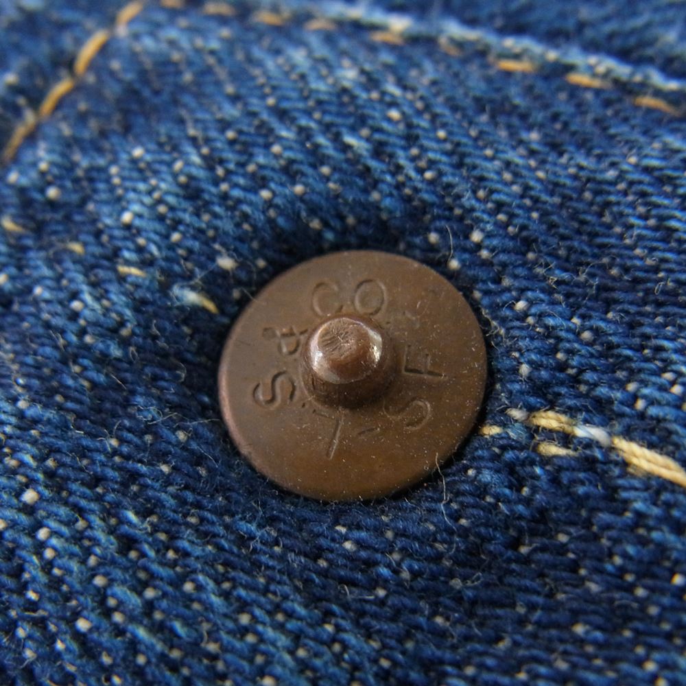 Levi's リーバイス ヴィンテージ オリジナル 50s 506xx トップボタン裏ドーム状 ツープロング 片面均等V フラップ裏ライトオンス デニム ジャケット インディゴブルー系【中古】