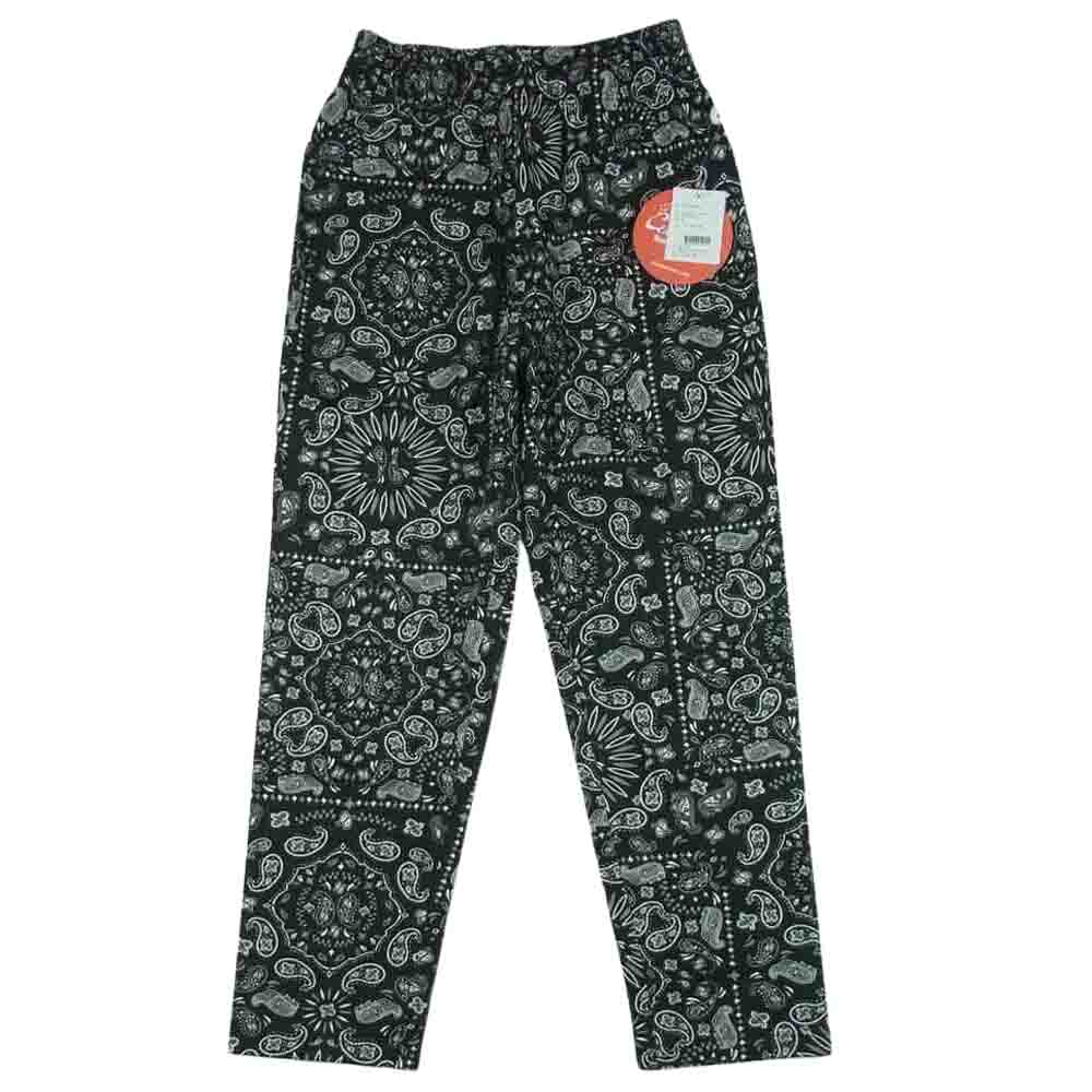 クックマン 231-01899 ペイズリー シェフ パンツ コットン 中国製 ブラック系 S【新古品】【未使用】【中古】