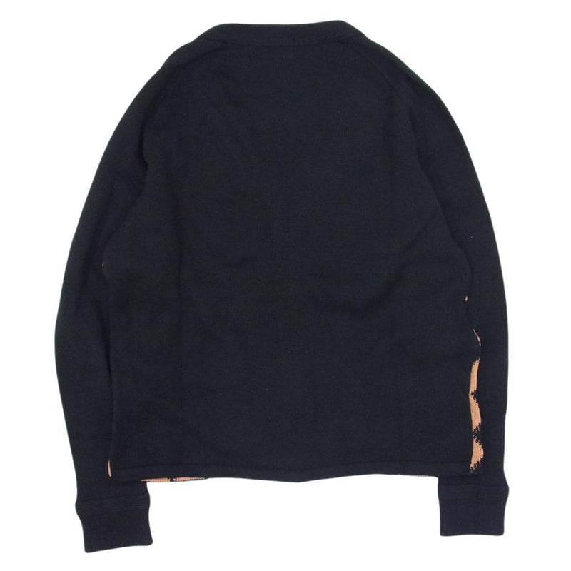 BLACK SIGN ブラックサイン Rhombus Check Knit Cardigan ニット カーディガン オレンジ系 36【美品】【中古】