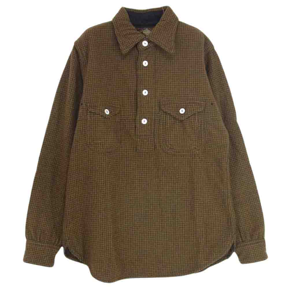 FREEWHEELERS フリーホイーラーズ SKAGIT スカジット プルオーバー シャツ 千鳥格子 ブラウン系 14【中古】