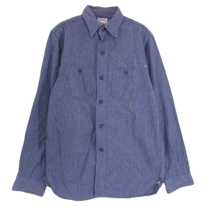 The REAL McCOY'S ザリアルマッコイズ 8HU HEAVY DUTY SHIRT ヘビーデューティー ワーク シャツ ブルー系 14【中古】