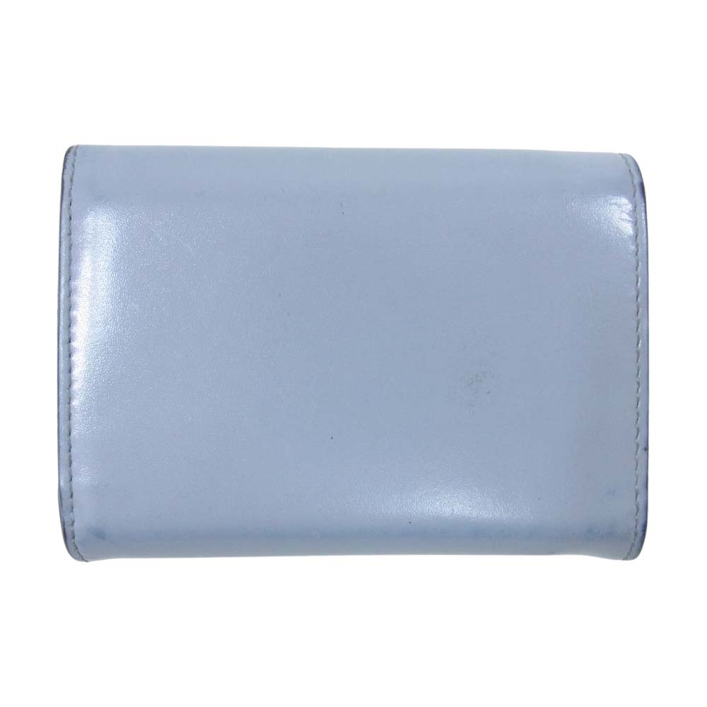 JIL SANDER ジルサンダー ロゴ コンパクトウォレット 三つ折り ミニ財布 ライトブルー系【中古】