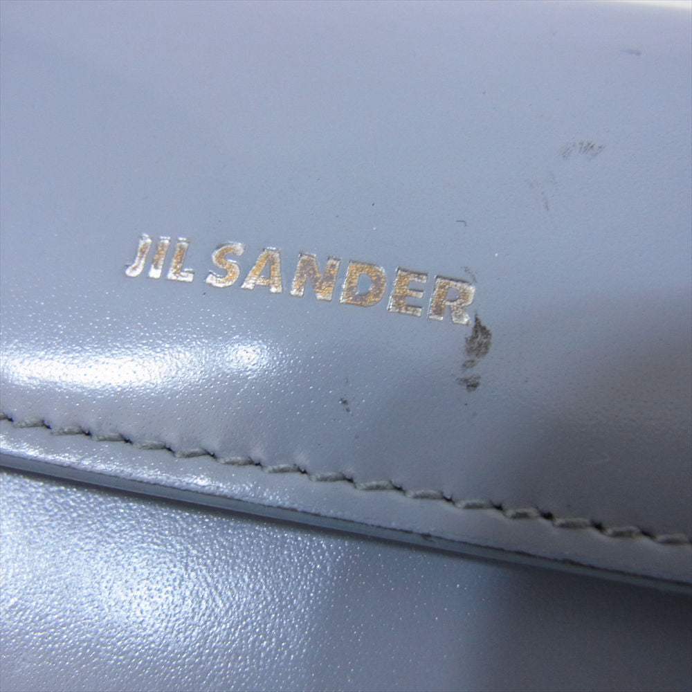JIL SANDER ジルサンダー ロゴ コンパクトウォレット 三つ折り ミニ財布 ライトブルー系【中古】