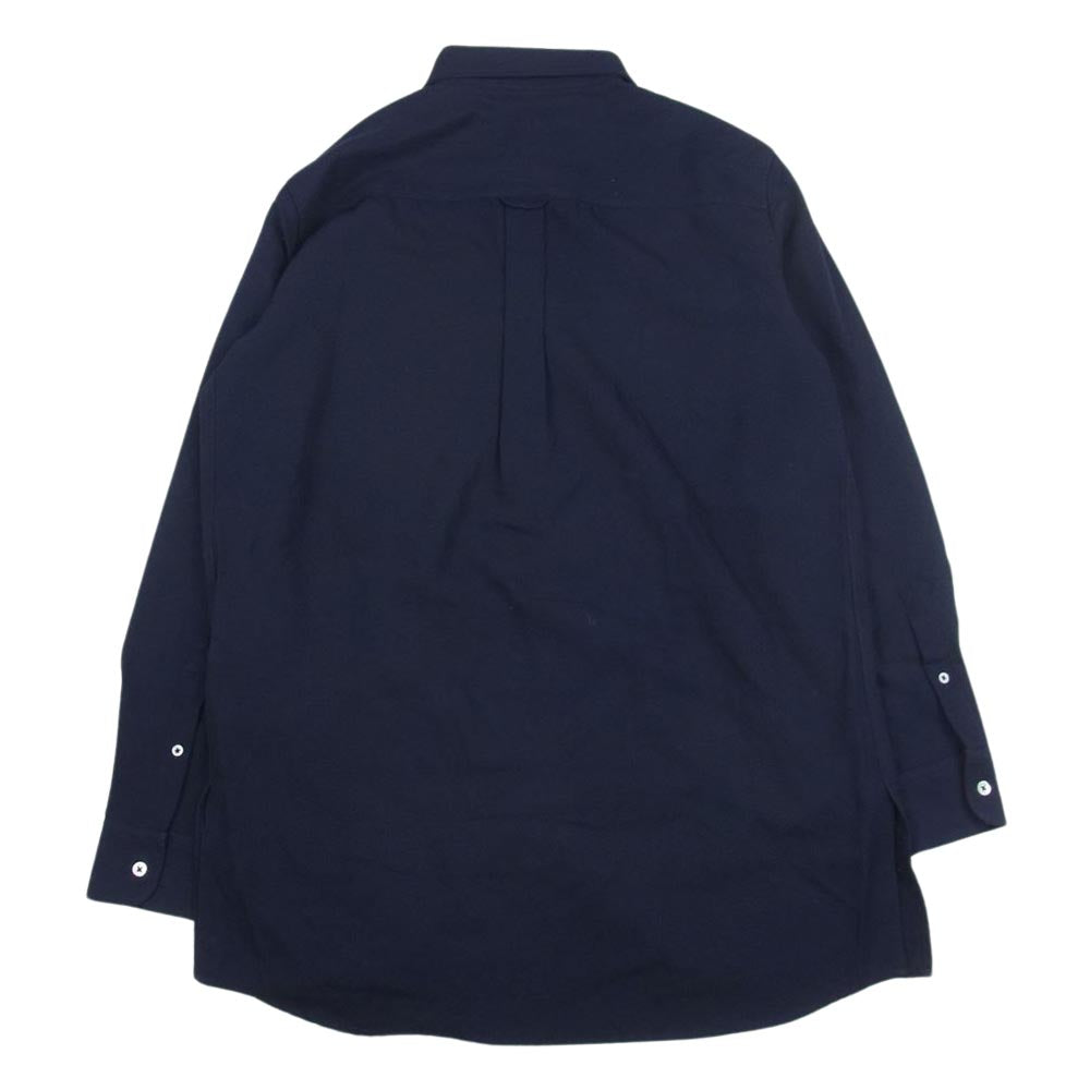 アミアレクサンドレマテュッシ AMI115FPM ウール ストレッチ 長袖 ポケット シャツ ネイビー系 38【中古】