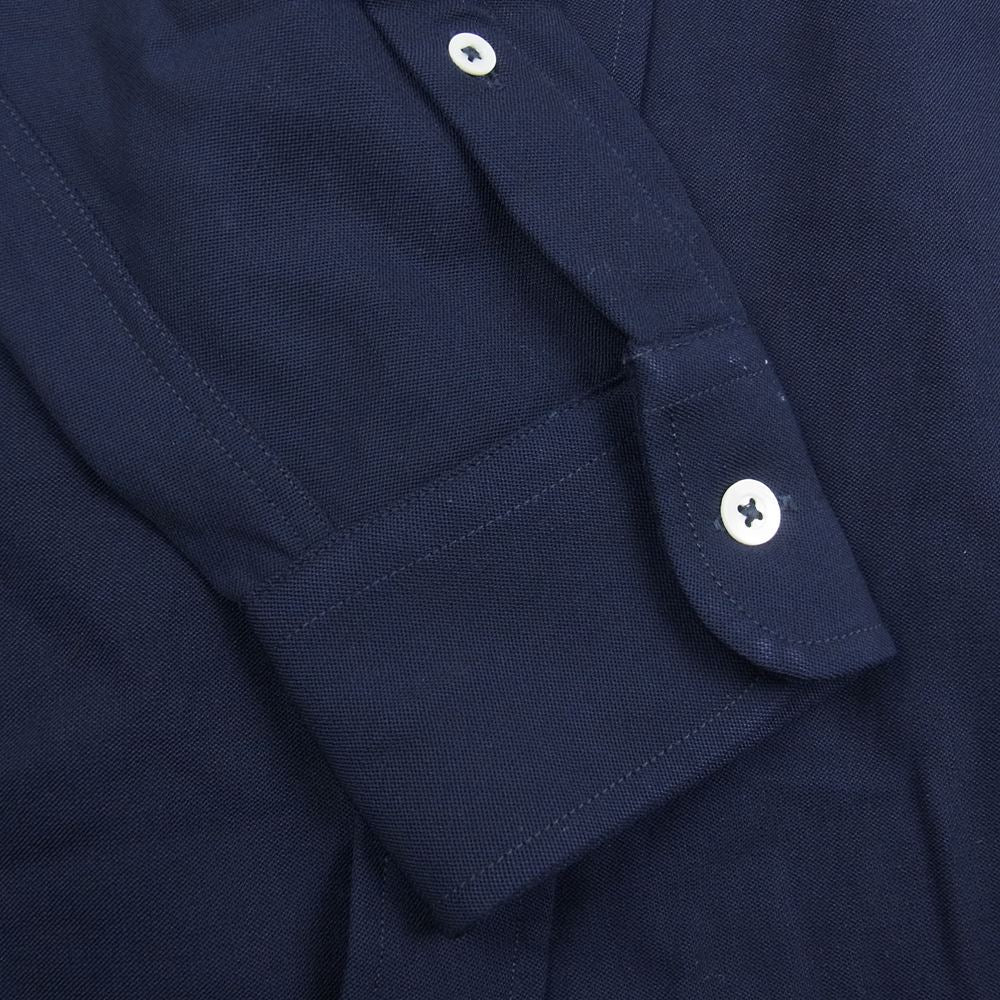 アミアレクサンドレマテュッシ AMI115FPM ウール ストレッチ 長袖 ポケット シャツ ネイビー系 38【中古】