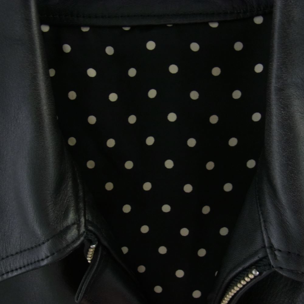 WACKO MARIA ワコマリア DM9047 SINGLE LEATHER RIDERS JKT シングル レザー ライダース ジャケット 裏地ドット ブラック系 S【中古】