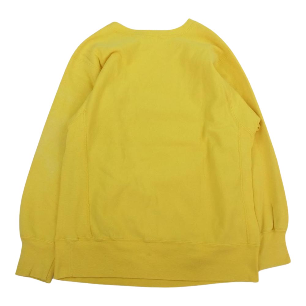 Champion チャンピオン USA製 90s REVERSE WEAVE リバースウィーブ 刺繍タグ vintage ヴィンテージ スウェット イエロー系 L【中古】