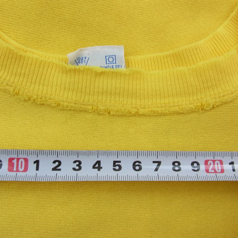 Champion チャンピオン USA製 90s REVERSE WEAVE リバースウィーブ 刺繍タグ vintage ヴィンテージ スウェット イエロー系 L【中古】