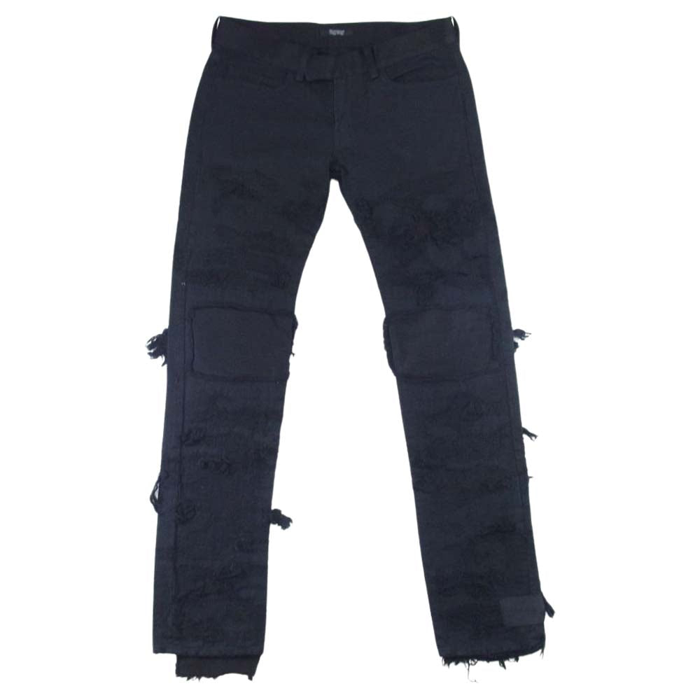 UNDERCOVER アンダーカバー D4524 neoboy期 ネオボーイ期 09AW 78デニム デストロイ ダメージ加工 デニムパンツ ブラック系 1【中古】