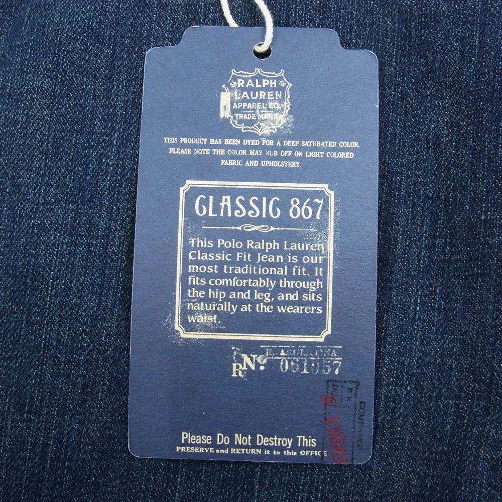 POLO RALPH LAUREN ポロ・ラルフローレン CLASSIC 867 クラシック ワイド デニム パンツ インディゴ インディゴブルー系 42/30【中古】