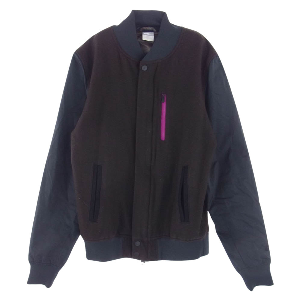 NIKE ナイキ 418992-201 ウール 切替 ジップアップ ブルゾン ジャケット ダークブラウン系 M【中古】