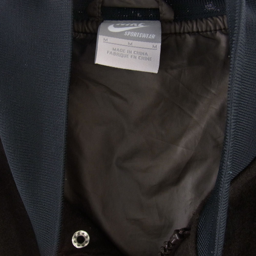 NIKE ナイキ 418992-201 ウール 切替 ジップアップ ブルゾン ジャケット ダークブラウン系 M【中古】