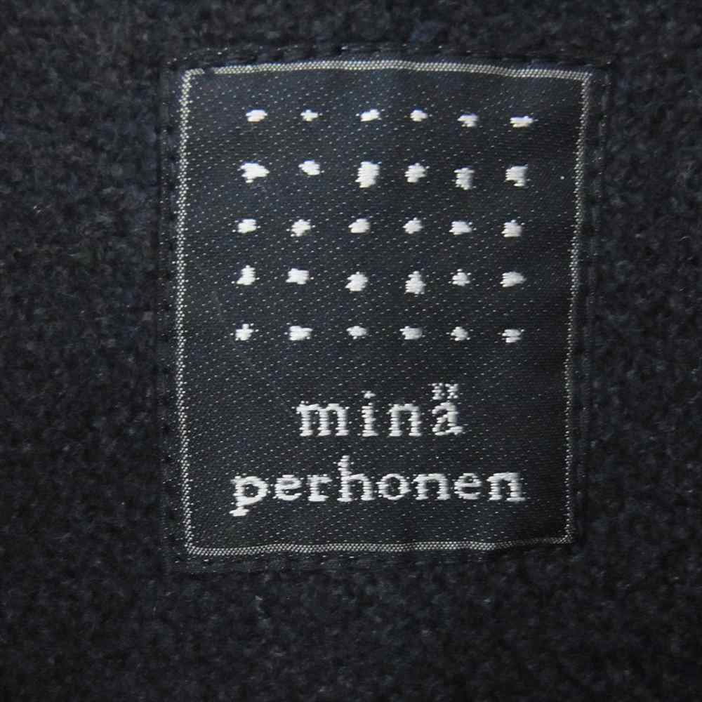 mina perhonen ミナペルホネン ta6472 nordic moss ノルディックモス ウール ダッフル ロング コート ネイビー系 38【中古】