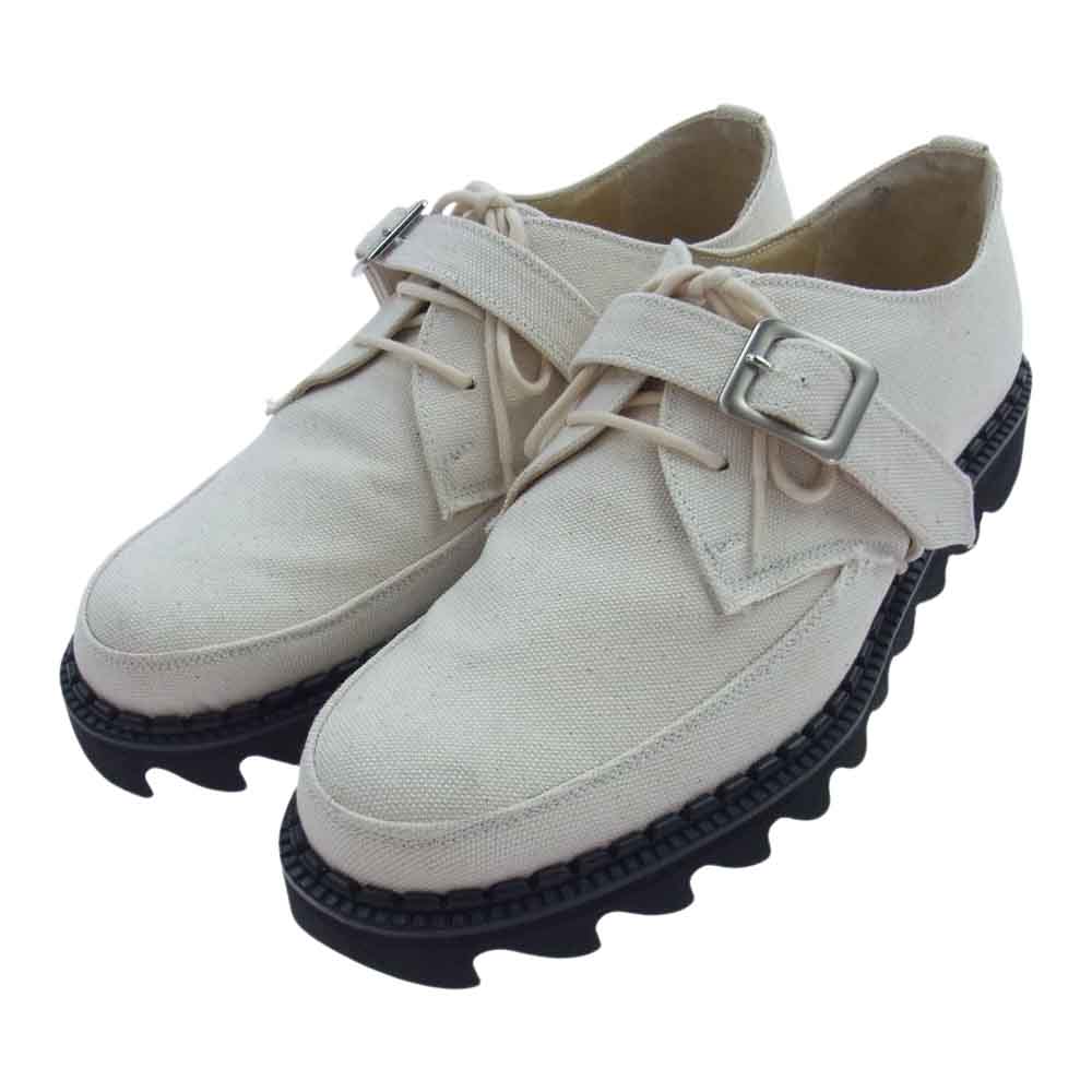 Yohji Yamamoto POUR HOMME ヨウジヤマモトプールオム 21SS HD-E05-064 CANVAS STRAP SHOES キャンバス ストラップ シャークソール シューズ オフホワイト系【中古】