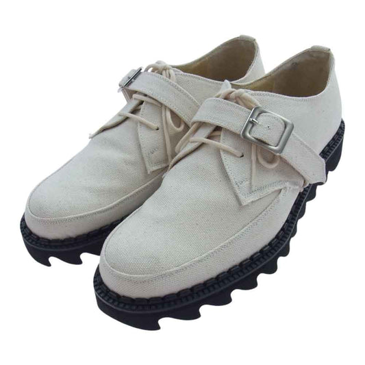 Yohji Yamamoto POUR HOMME ヨウジヤマモトプールオム 21SS HD-E05-064 CANVAS STRAP SHOES キャンバス ストラップ シャークソール シューズ オフホワイト系【中古】