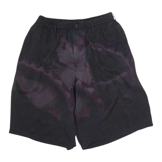 Yohji Yamamoto POUR HOMME ヨウジヤマモトプールオム 20SS HN-P69-218 Snake Woman Shorts In Black 内田すずめ 蛇女 ギャザーハーフパンツ ブラック系 2【中古】