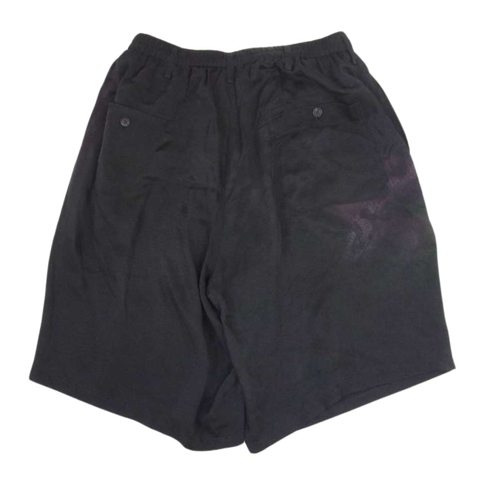 Yohji Yamamoto POUR HOMME ヨウジヤマモトプールオム 20SS HN-P69-218 Snake Woman Shorts In Black 内田すずめ 蛇女 ギャザーハーフパンツ ブラック系 2【中古】