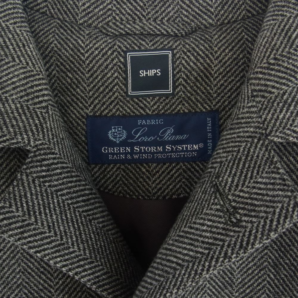 SHIPS シップス LORO PIANA  ロロピアーナ ライナー付き ウールコート ダークグレー系 XL【中古】
